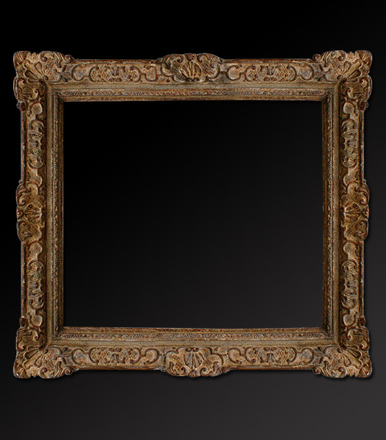 French Antique polychrome frame montparnasse